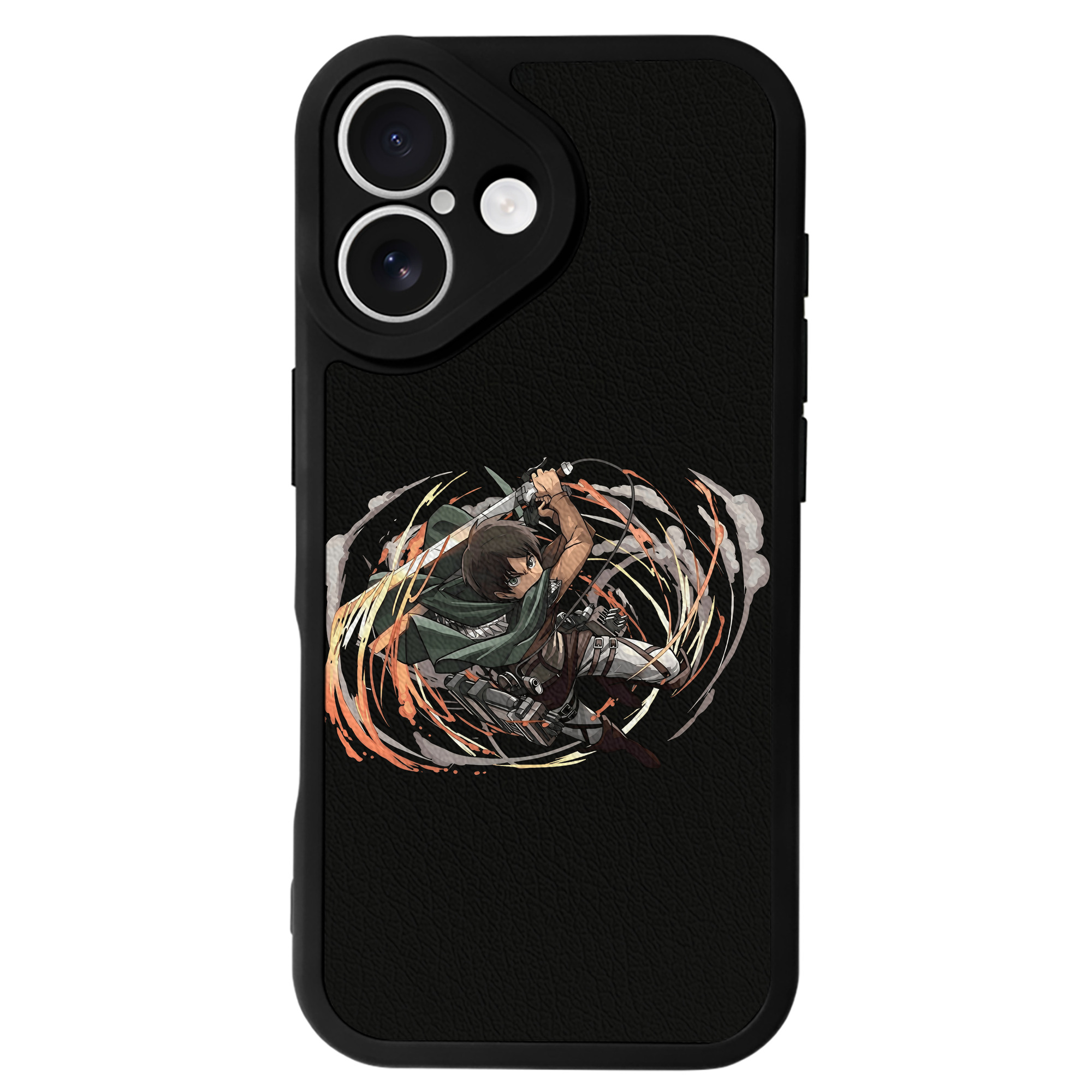 （画像用） 進撃の巨人 エレン･イェーガー Attack on Titan Eren Jäger 【iPhone 16シリーズ対応】シリコンスマホケース（レザー調） 材質：シリコン